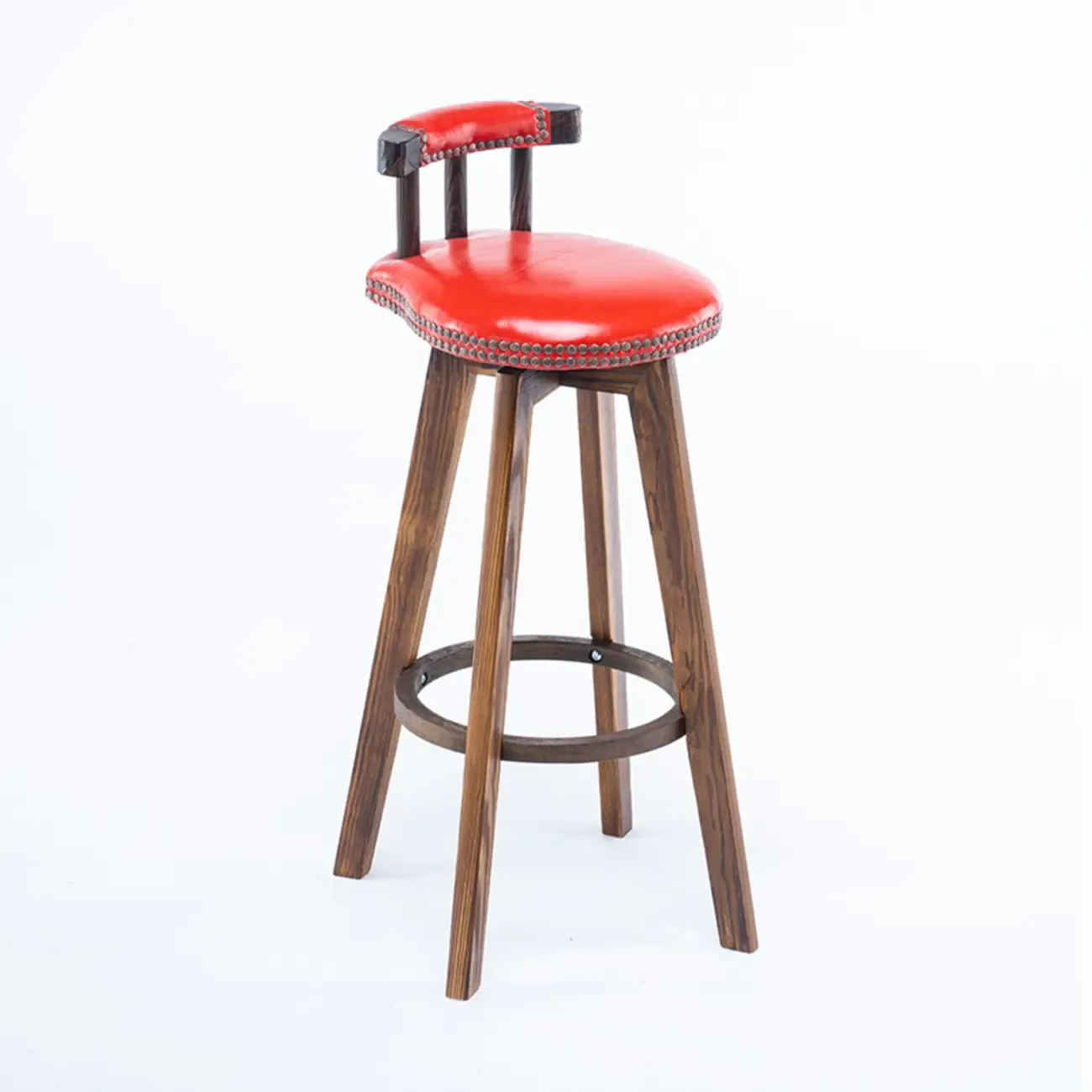 Bar Height Swivel Leather Modern Bar Stools Image - 19
