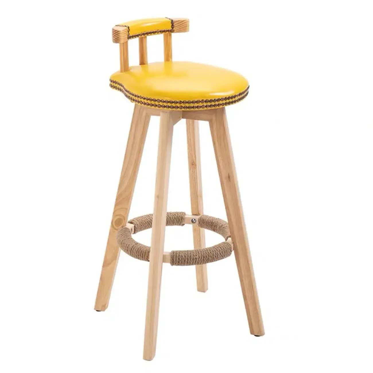 Bar Height Swivel Leather Modern Bar Stools Image - 20