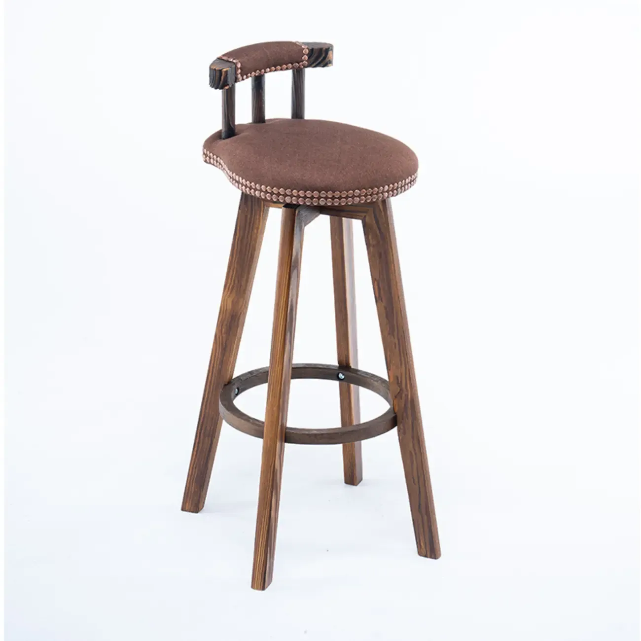 Bar Height Swivel Leather Modern Bar Stools Image - 21