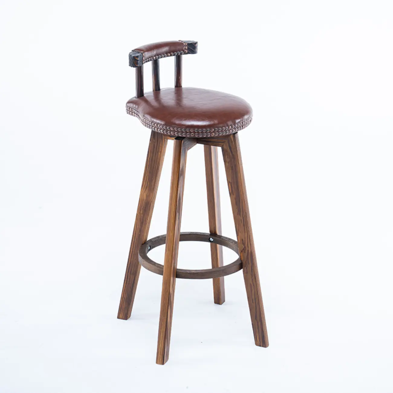 Bar Height Swivel Leather Modern Bar Stools Image - 23 | homeyfad