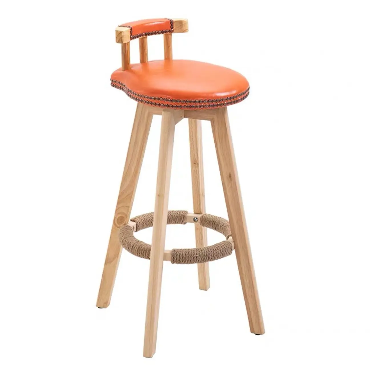 Bar Height Swivel Leather Modern Bar Stools Image - 24 | homeyfad