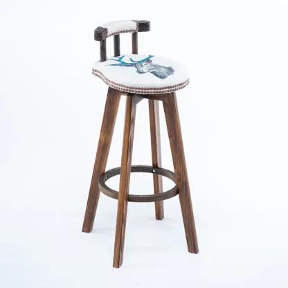 Bar Height Swivel Leather Modern Bar Stools Image - 26