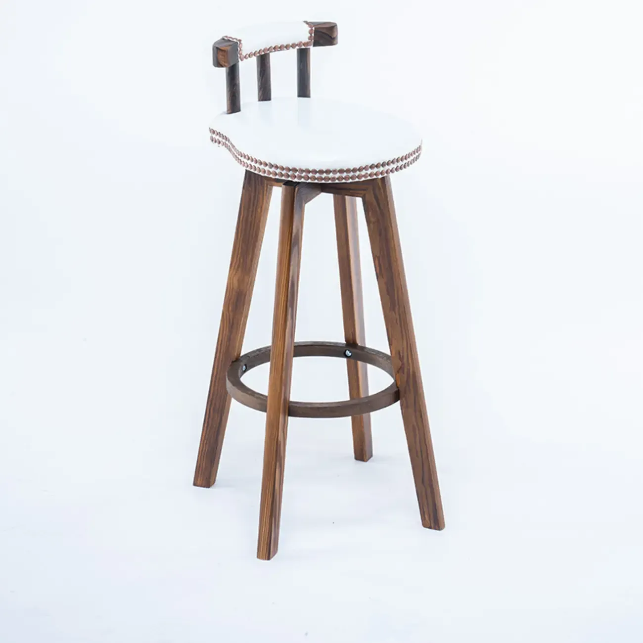 Bar Height Swivel Leather Modern Bar Stools Image - 28