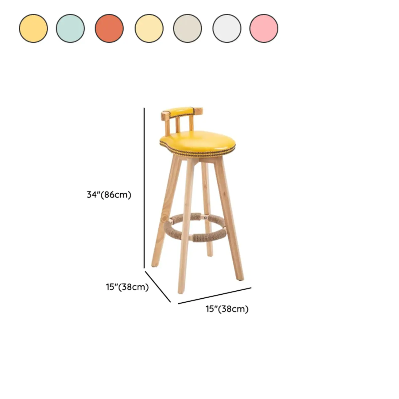 Bar Height Swivel Leather Modern Bar Stools Image - 9 | homeyfad