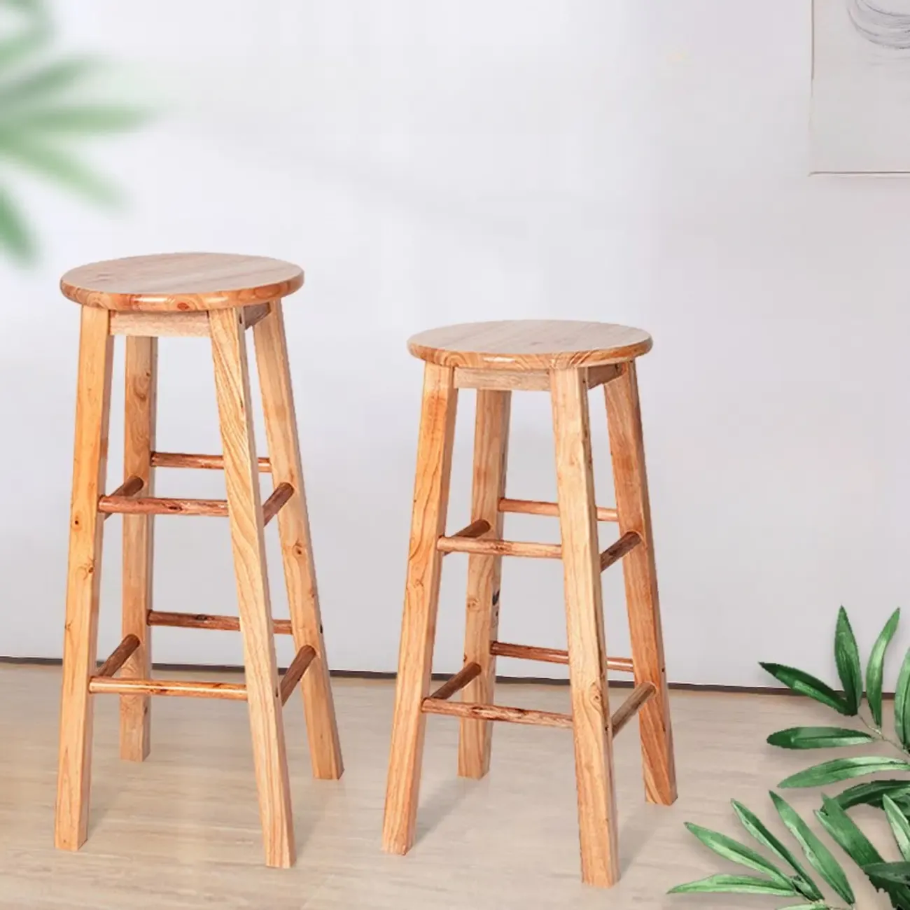 Bar Counter Height Modern Wood Bar Stools Image - 1