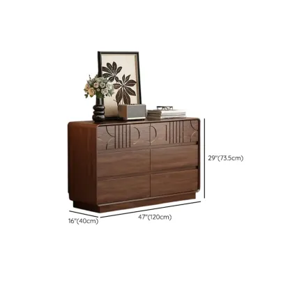 Mid-Century Modern Horizonal Brown Wood Bedroom Dresser Image - 13
