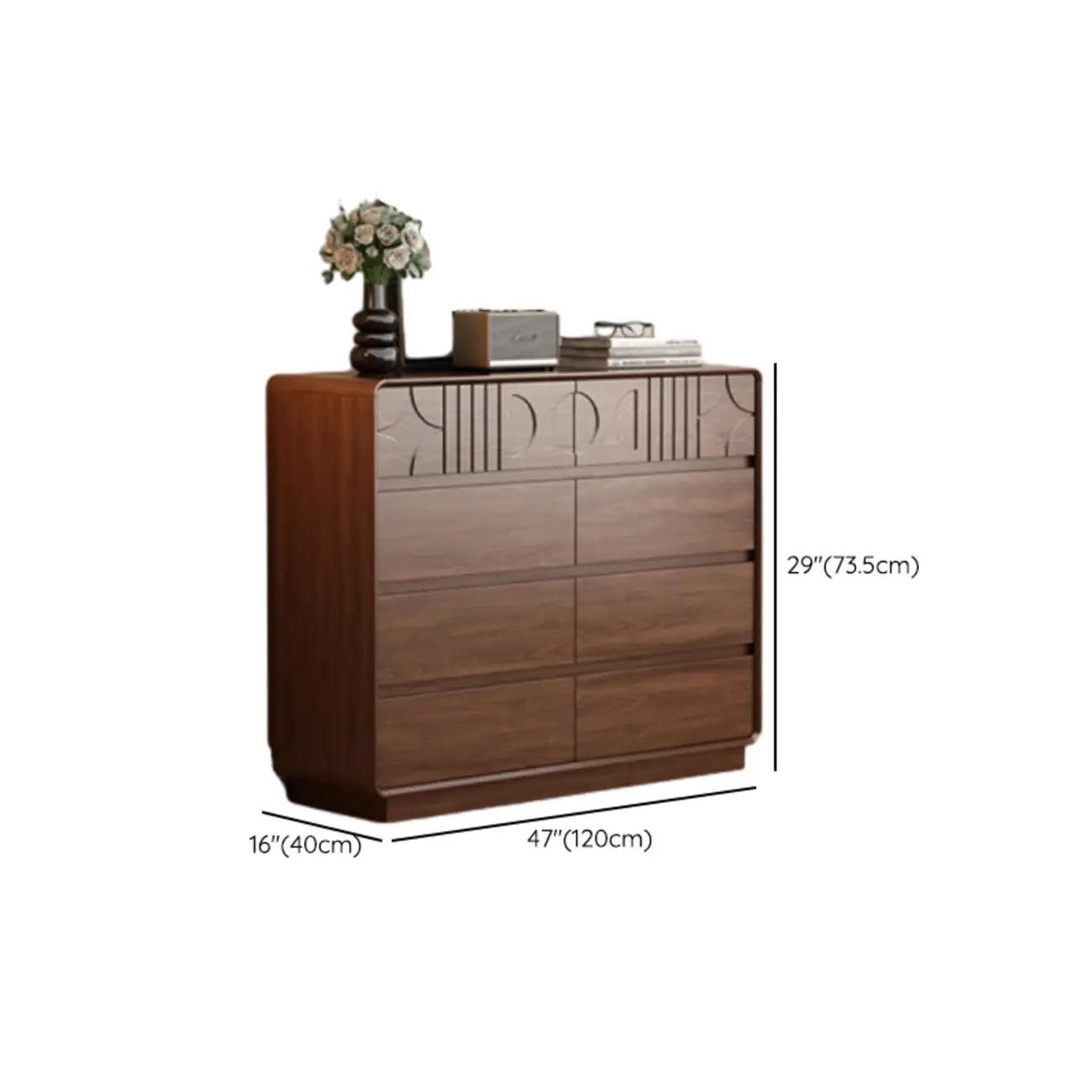 Mid-Century Modern Horizonal Brown Wood Bedroom Dresser Image - 15 | homeyfad