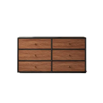 Elegant Modern 6-drawer Wood Double Dresser for Bedroom Image - 3