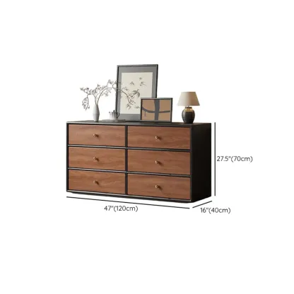 Elegant Modern 6-drawer Wood Double Dresser for Bedroom Image - 9