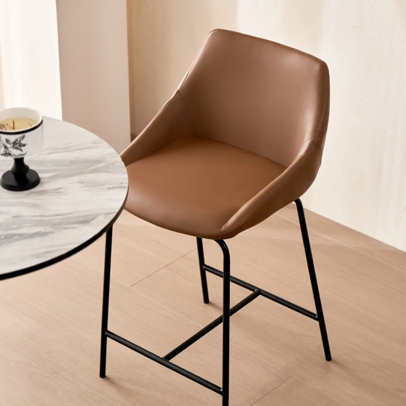 Counter Adjustable Modern Leather Bar Stools Image - 1 | homeyfad