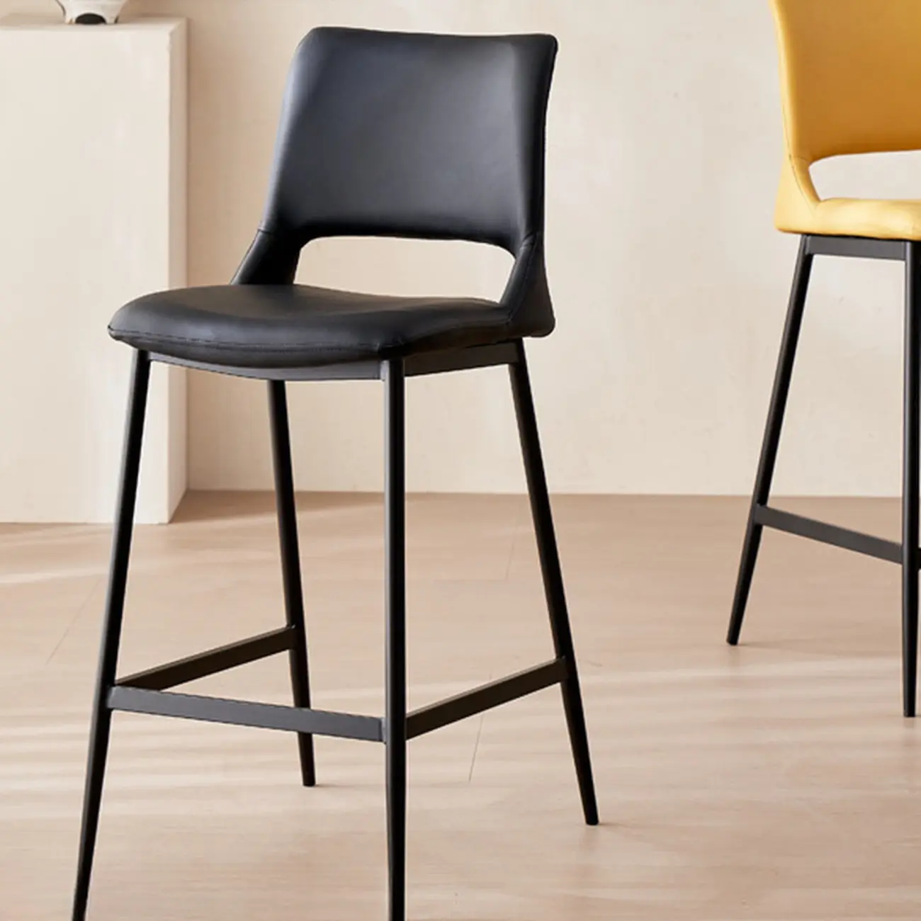 Counter Adjustable Leather Modern Bar Stools Image - 1 | homeyfad