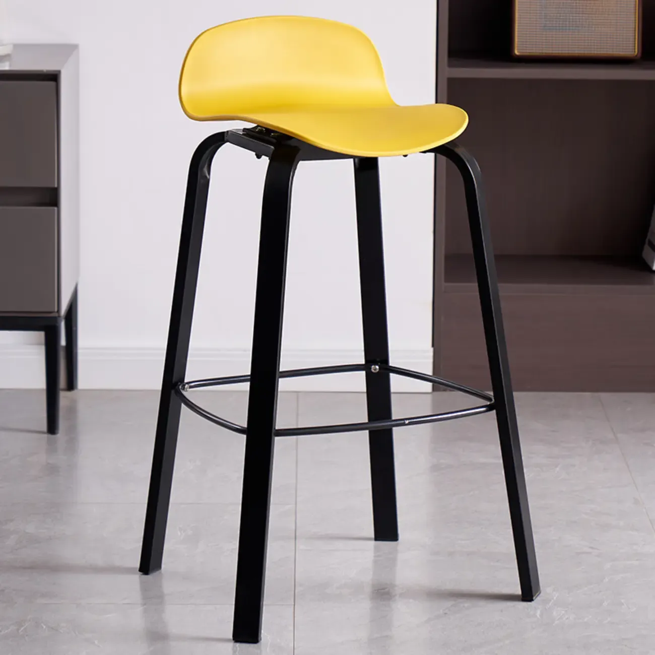 Bar Height Modern Plastic Armless Bar Stools Image - 4