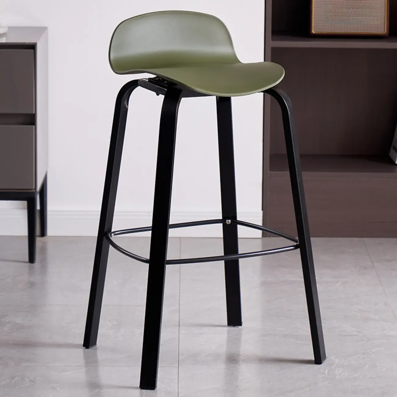 Bar Height Modern Plastic Armless Bar Stools Image - 11