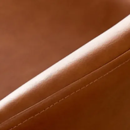 Mid-Century Modern Leather Bucket Bar Stools with Low Back Image - 7