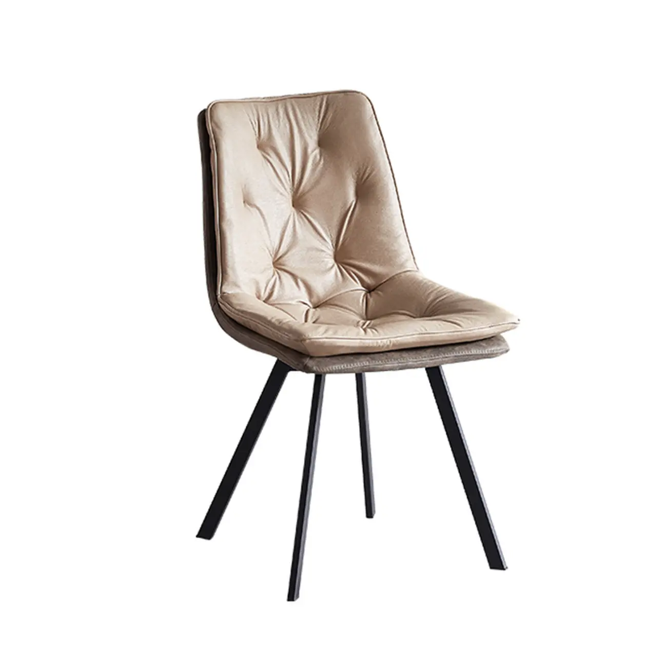 Nordic ButtonTufted Faux Leather Dining Chair Low Back Image - 9 | homeyfad