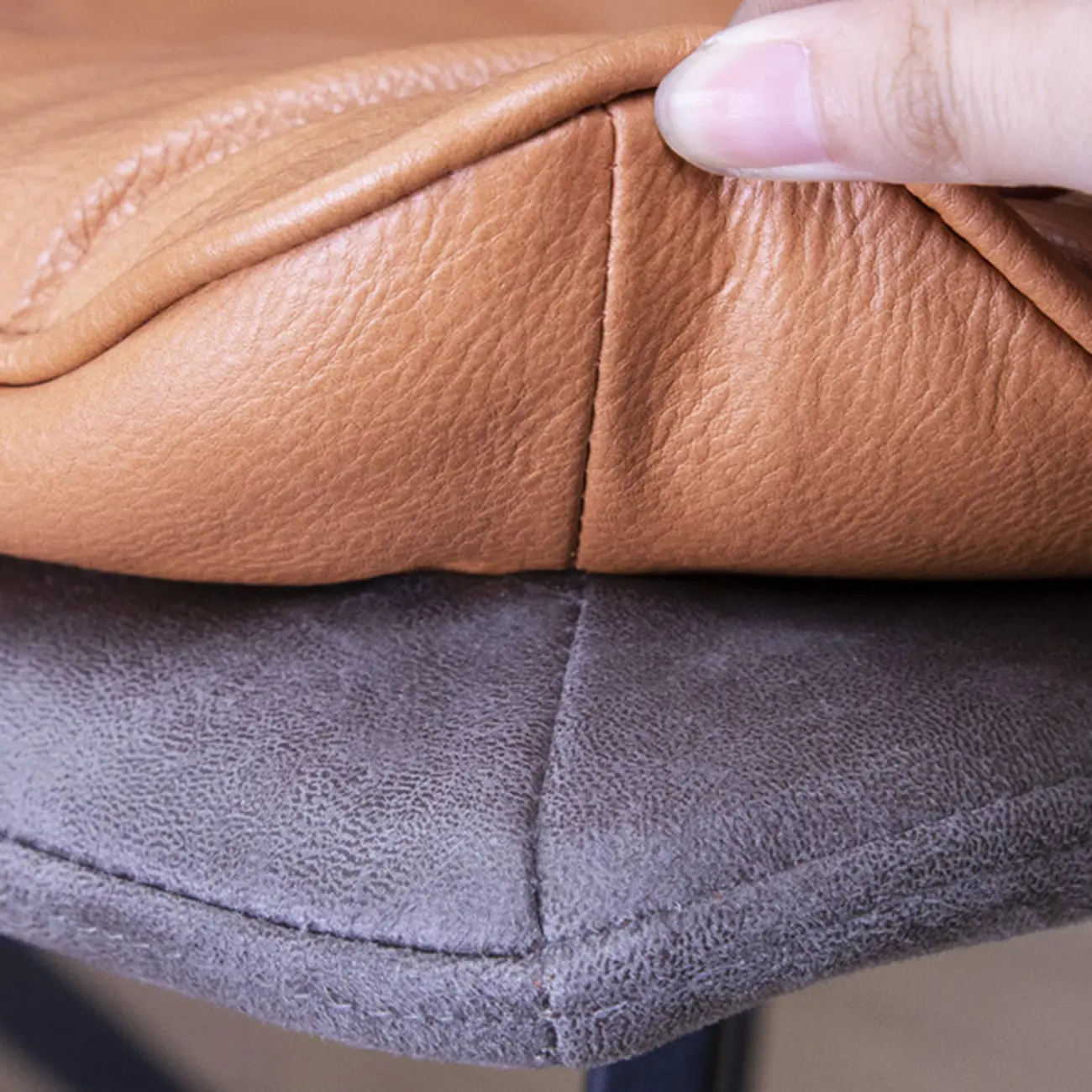 Nordic ButtonTufted Faux Leather Dining Chair Low Back Image - 4 | homeyfad