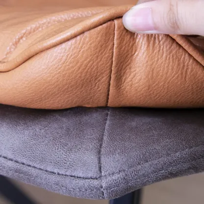 Nordic ButtonTufted Faux Leather Dining Chair Low Back Image - 4