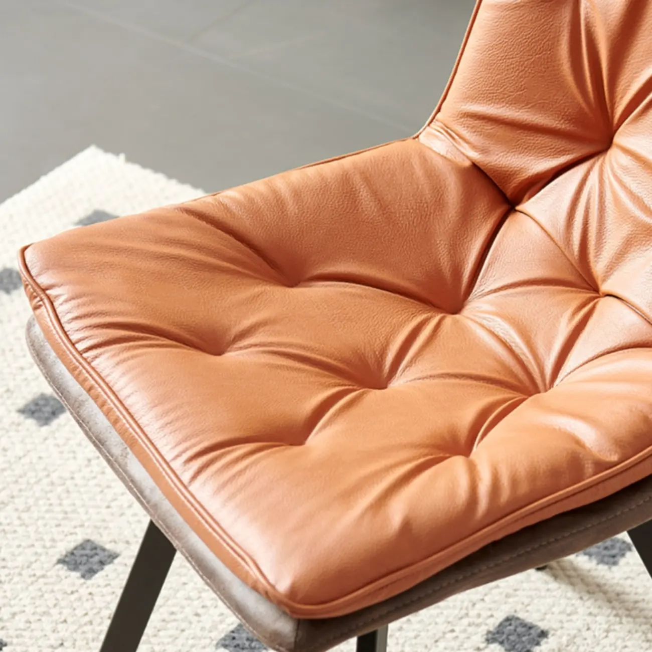 Nordic ButtonTufted Faux Leather Dining Chair Low Back Image - 6 | homeyfad