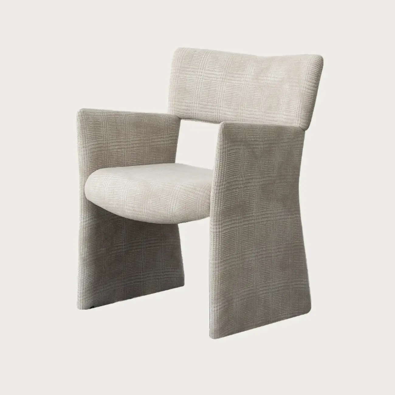 Minimalist Sherpa Open Back Upholstered Arm Chairs Image - 6