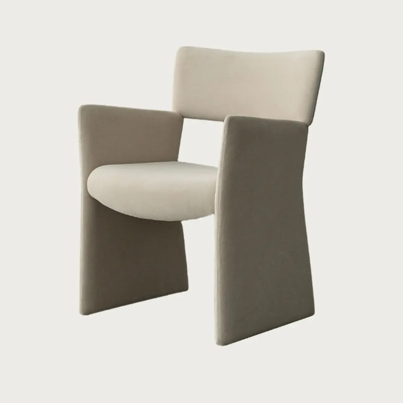 Minimalist Sherpa Open Back Upholstered Arm Chairs Image - 7