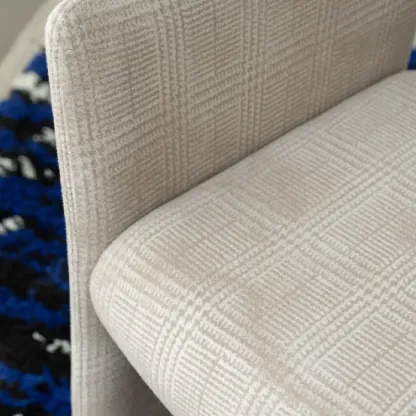 Minimalist Sherpa Open Back Upholstered Arm Chairs Image - 12