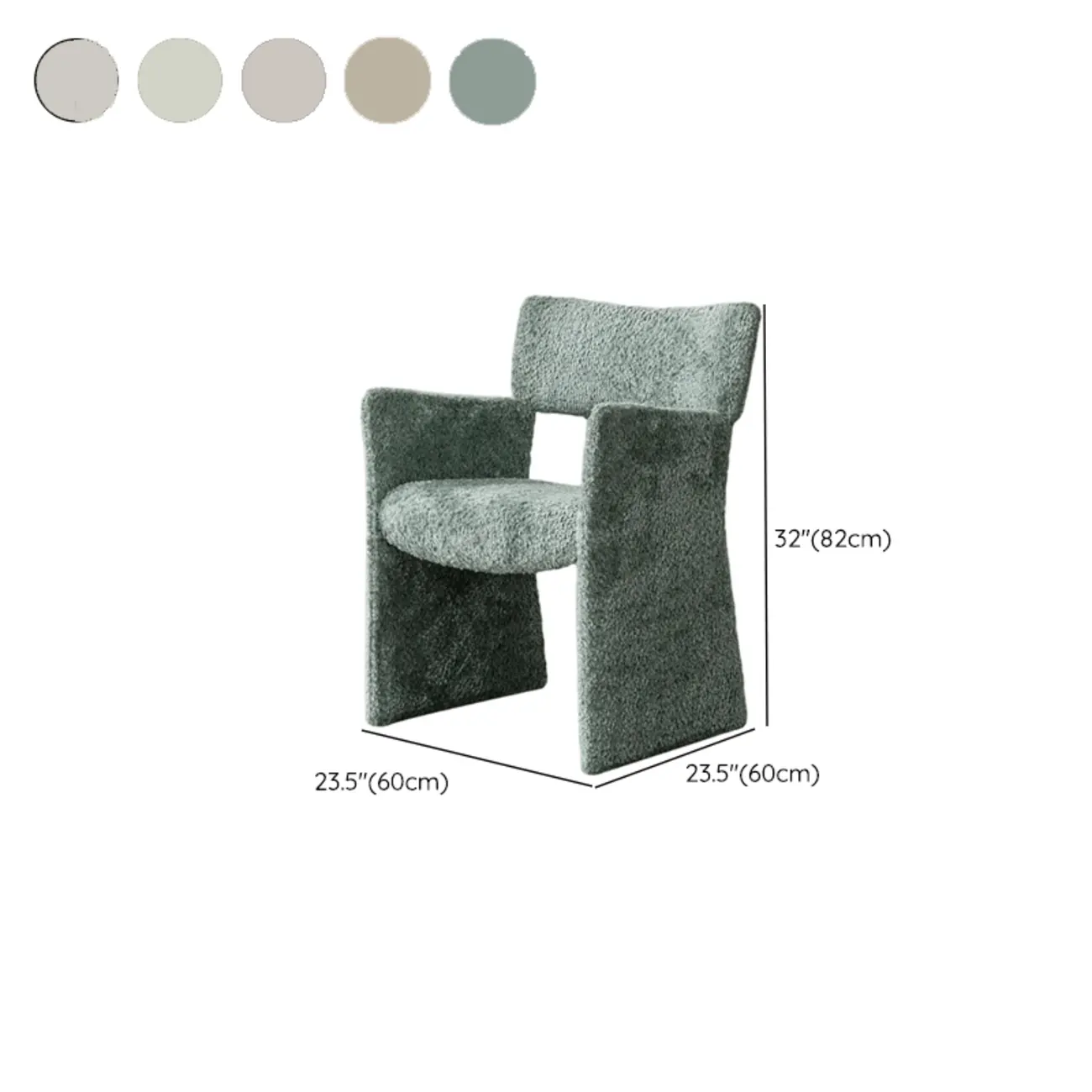 Minimalist Sherpa Open Back Upholstered Arm Chairs #size | homeyfad