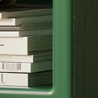 5-tier Rubberwood Vertical Storage Bookcase with Wheels Image - 10