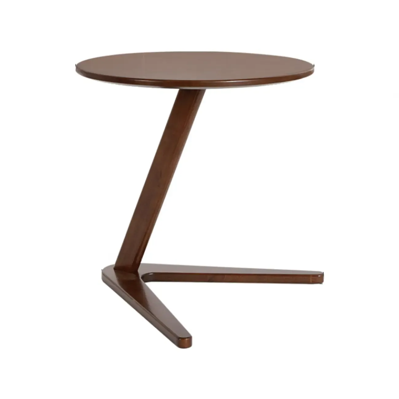 Mid-century Abstract Wood Round C Shaped End Table Image - 4