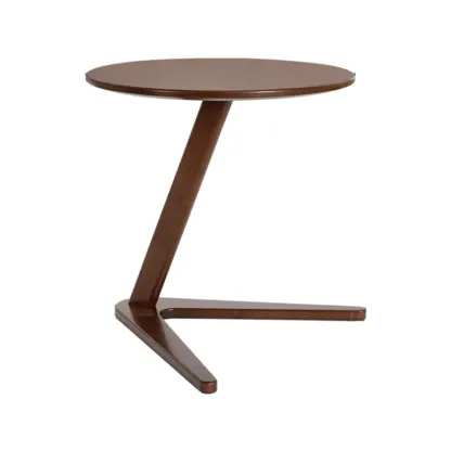 Mid-century Abstract Wood Round C Shaped End Table Image - 4