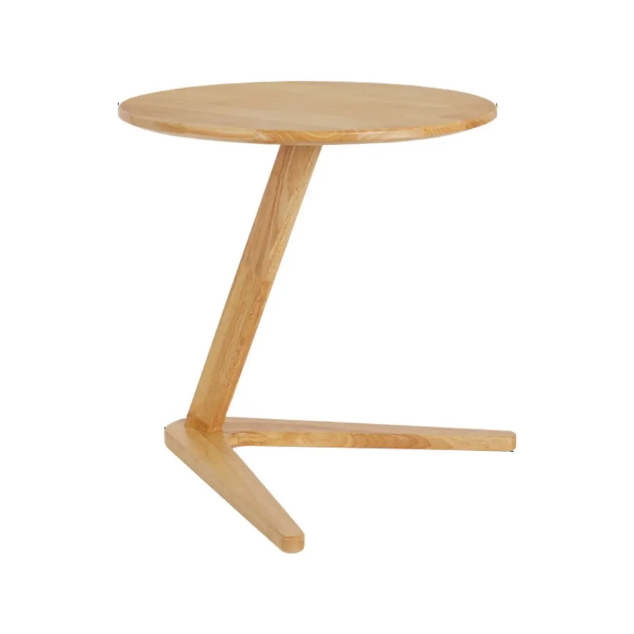 Mid-century Abstract Wood Round C Shaped End Table Image - 5