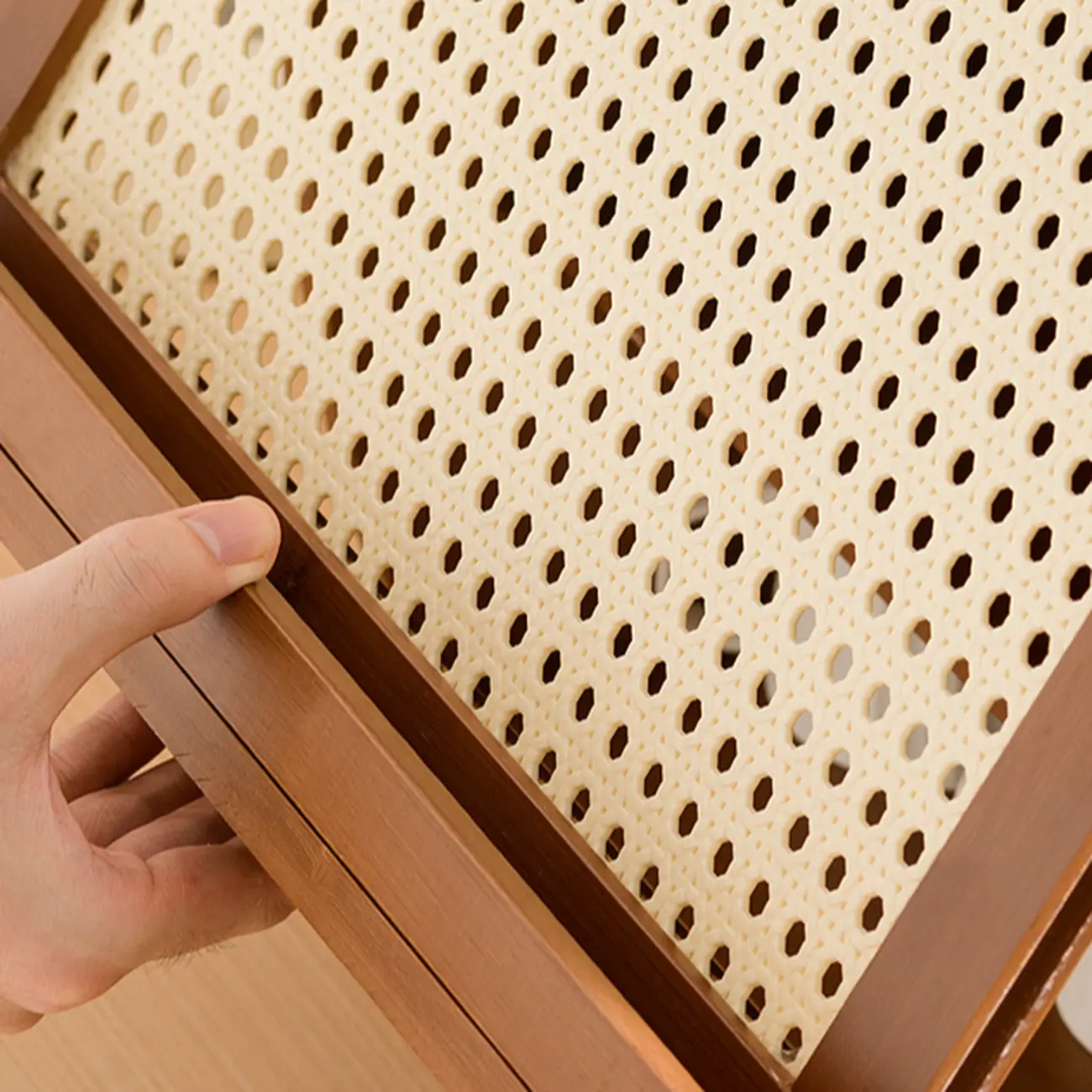 Modern Wood Narrow Open Storage Credenza Image - 6 | homeyfad