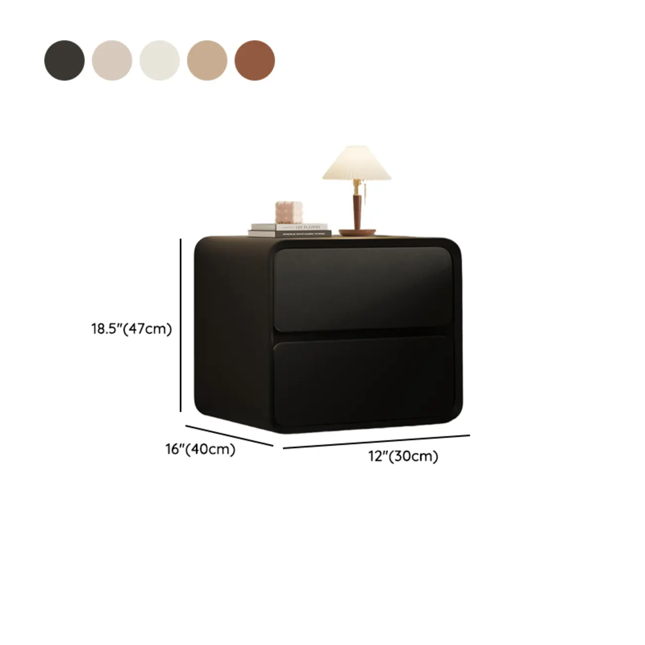 Curved Modern Faux Leather Pleather Nightstand Image - 13 | homeyfad