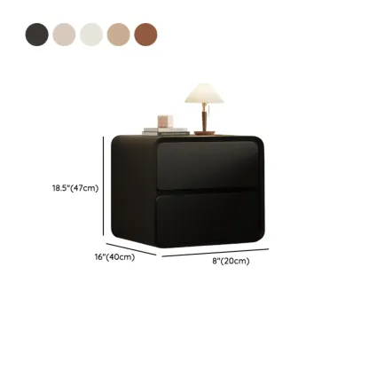 Curved Modern Faux Leather Pleather Nightstand Image - 14