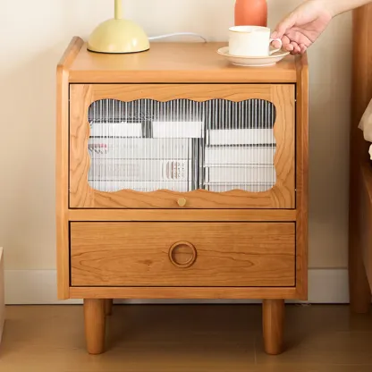 Drawer Storage Traditional Wood Nightstand Image - 1