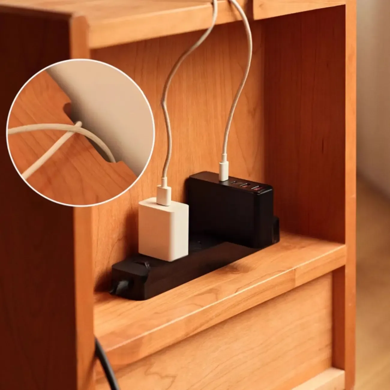 Drawer Storage Traditional Wood Nightstand Image - 5