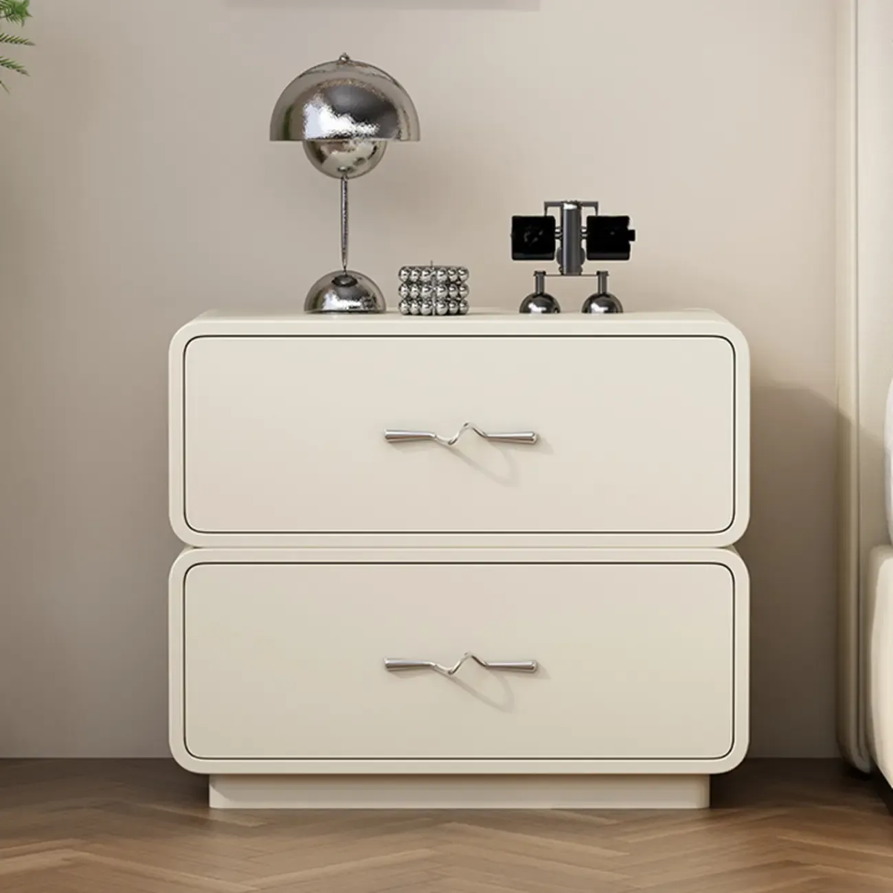 Modern Wooden Nightstand with Drawer Storage Image - 3