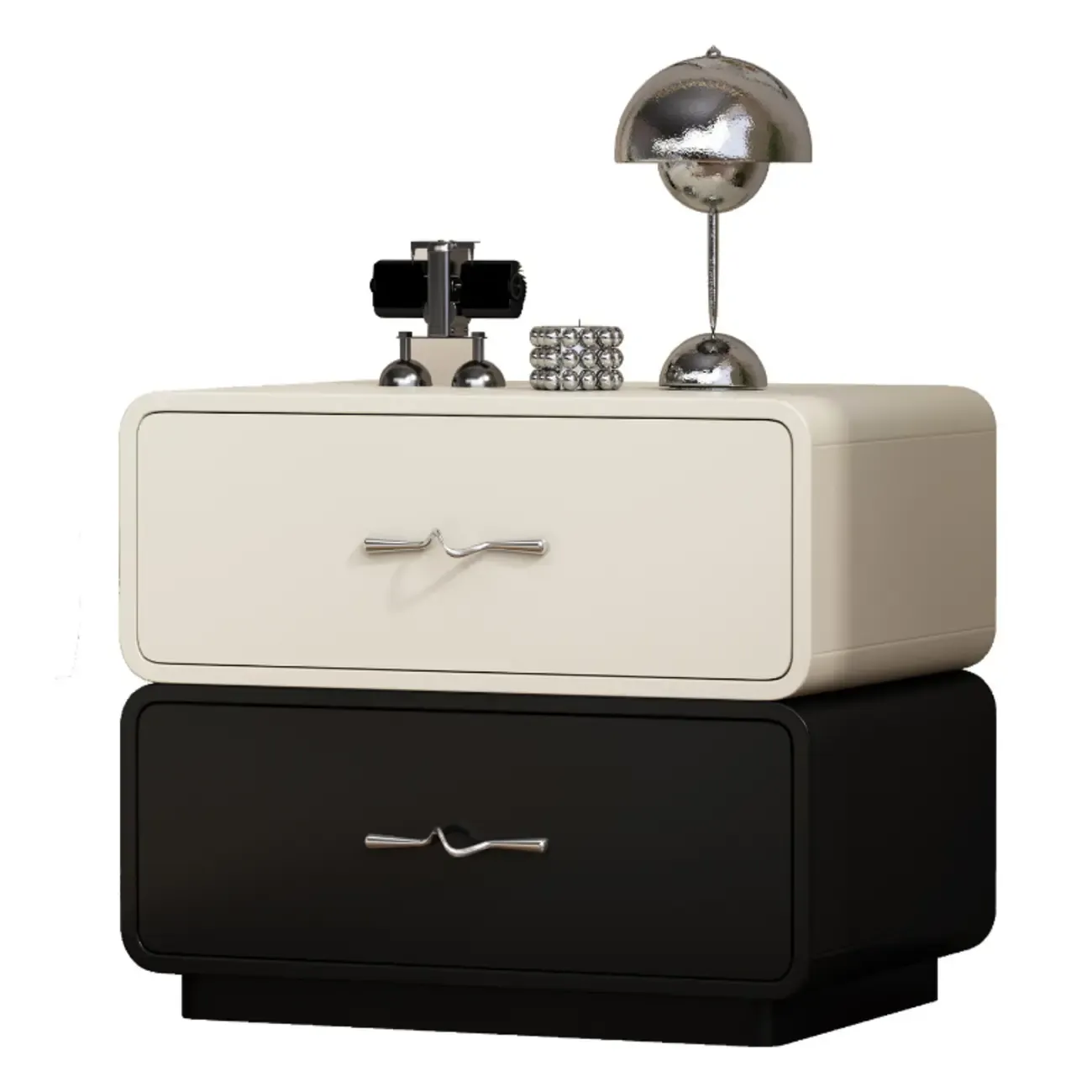 Modern Wooden Nightstand with Drawer Storage Image - 4