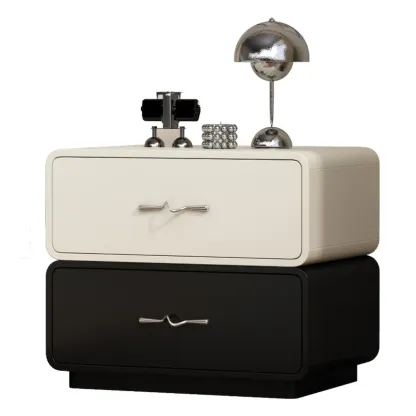 Modern Wooden Nightstand with Drawer Storage Image - 4