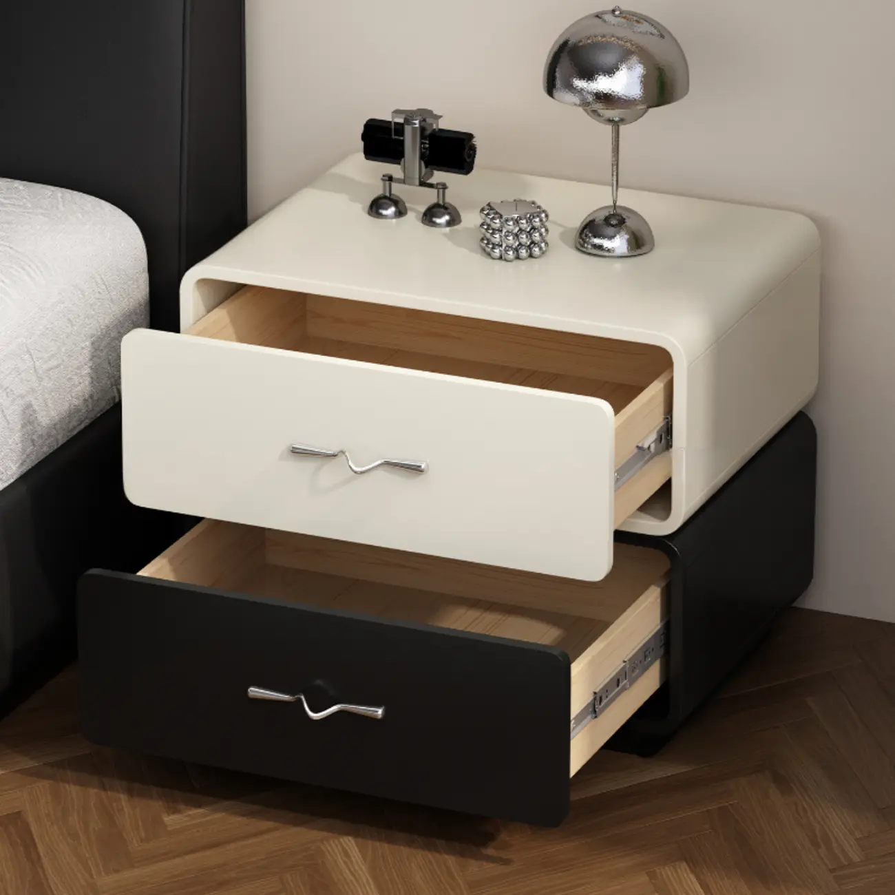 Modern Wooden Nightstand with Drawer Storage Image - 5 | homeyfad