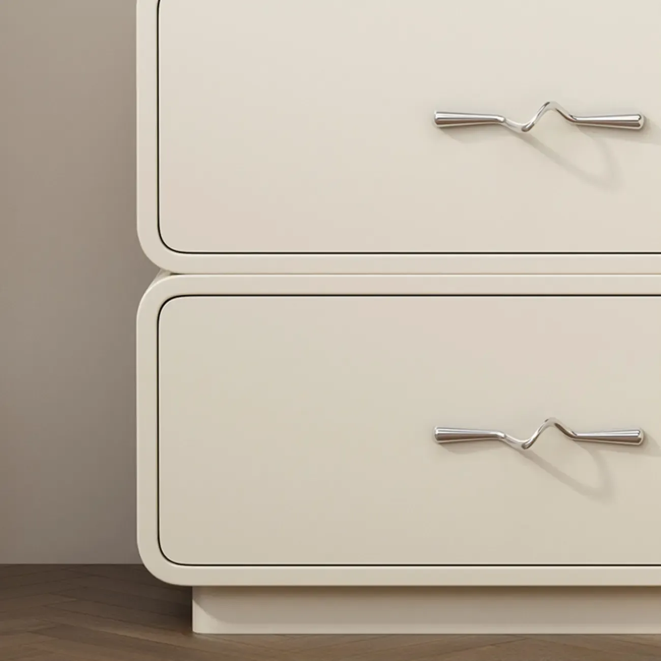 Modern Wooden Nightstand with Drawer Storage Image - 7