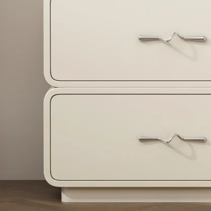 Modern Wooden Nightstand with Drawer Storage Image - 7