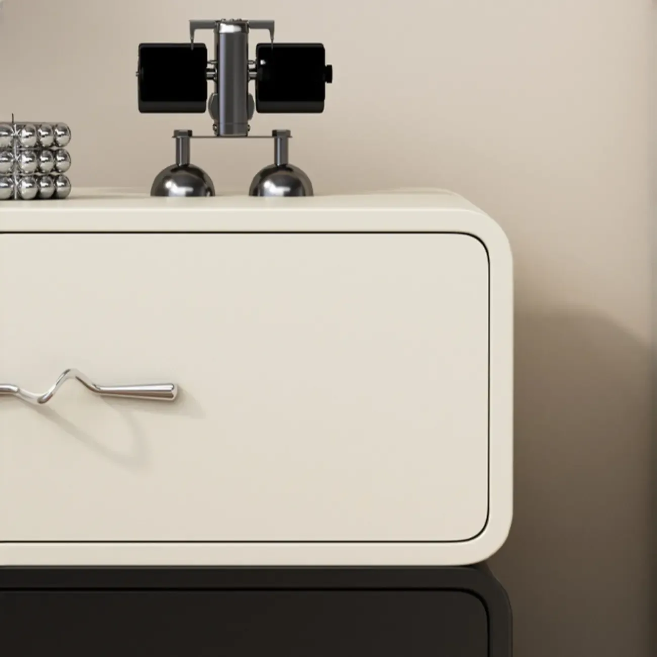 Modern Wooden Nightstand with Drawer Storage Image - 8