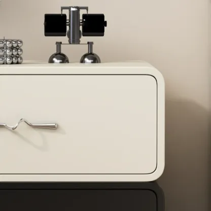 Modern Wooden Nightstand with Drawer Storage Image - 8