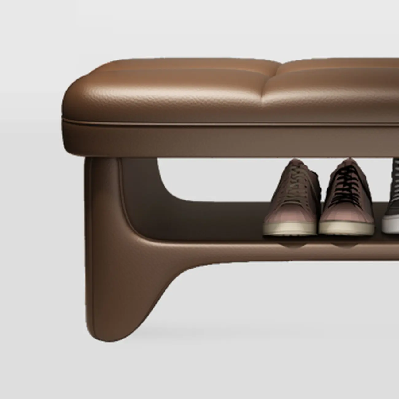 Cushioned Solid Color Modern Bedroom Bench with Storage Image - 4 | homeyfad