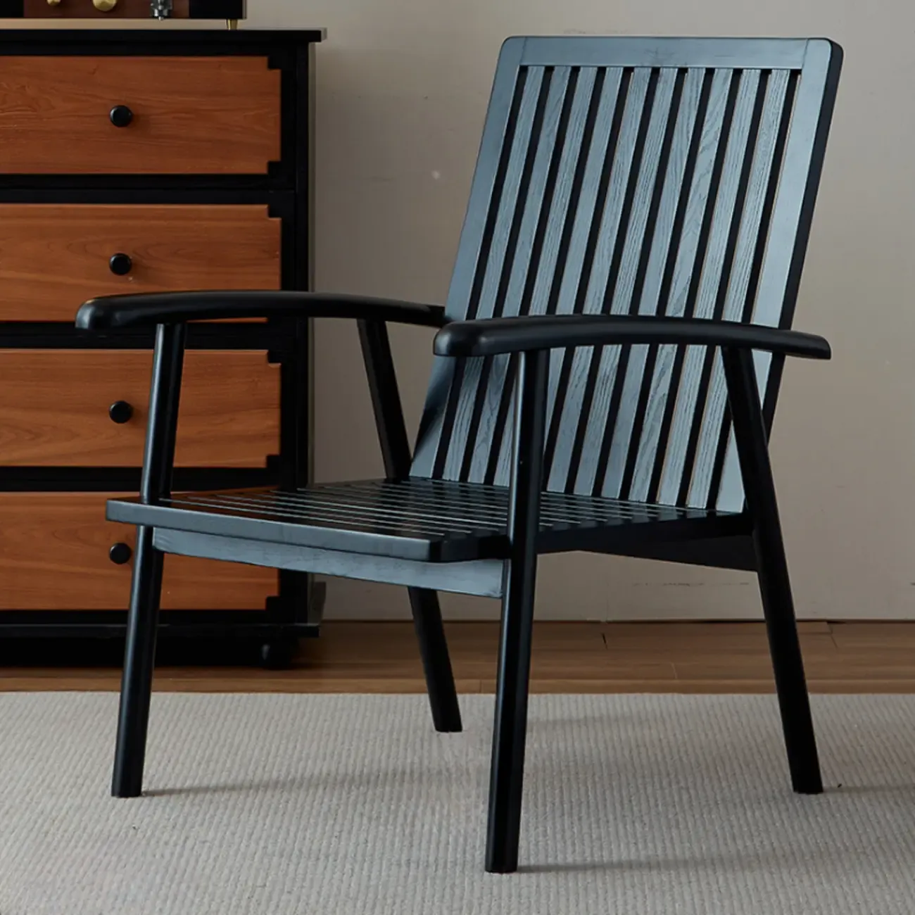 Contemporary Brown Cushioned Genuine Leather Arm Chair Image - 6