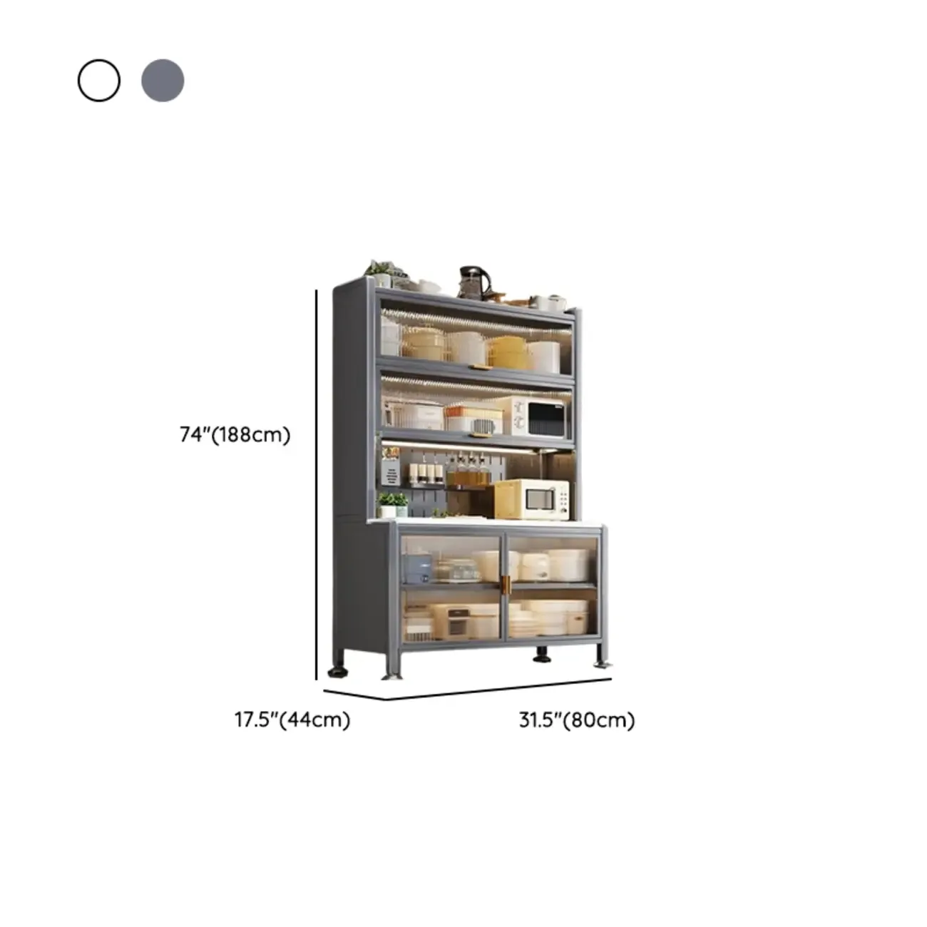 Modern Metal Buffet with Stone Countertop Narrow Design Image - 25