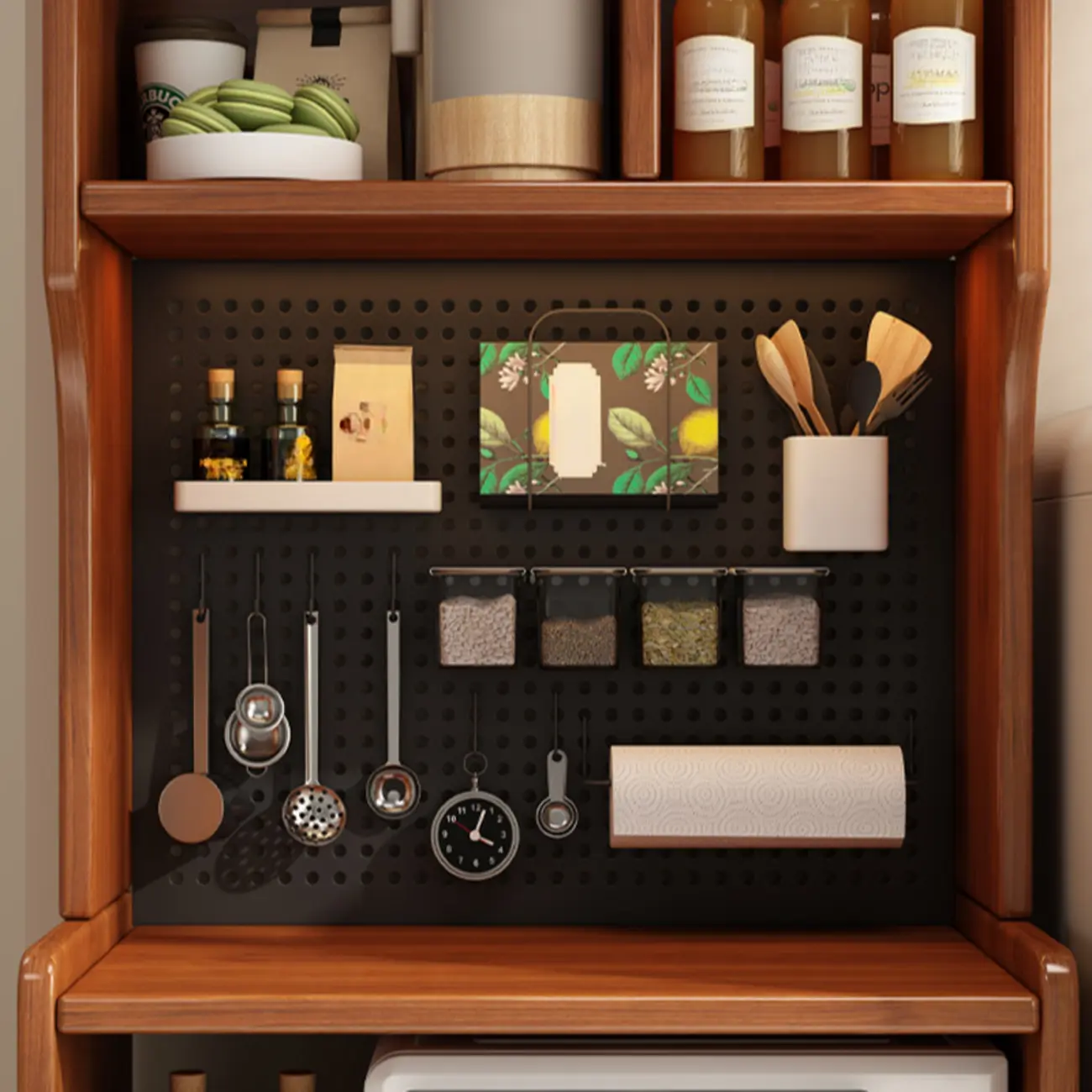 Modern Wood Narrow Sideboard with Drawers Shelves Image - 6 | homeyfad