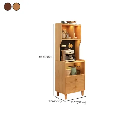 Modern Wood Narrow Sideboard with Drawers Shelves Image - 14