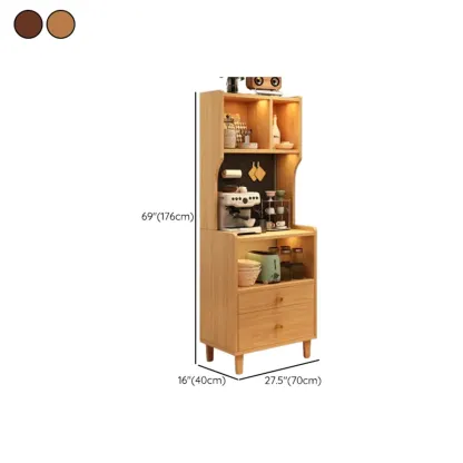 Modern Wood Narrow Sideboard with Drawers Shelves Image - 15