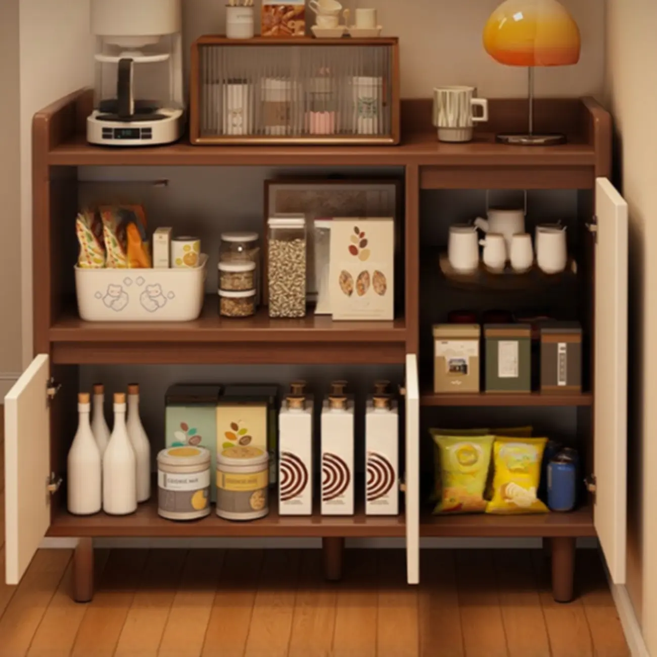 Modern Narrow Wood Sideboard for Stylish Storage Image - 4 | homeyfad